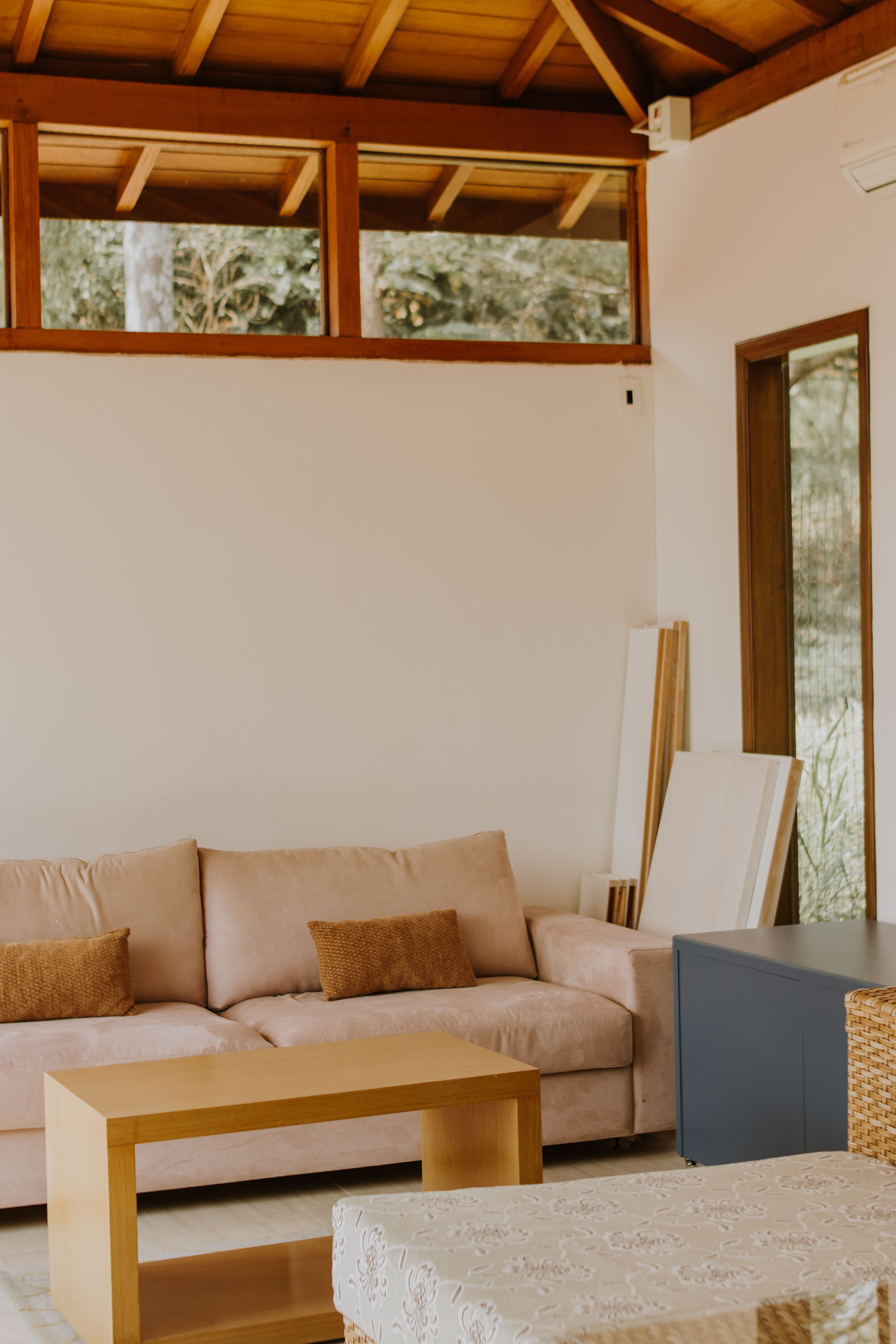Sunlit living room interior